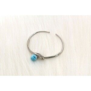 925 Sterling Silver Exquisite Natural Larimar Silver Bracelet